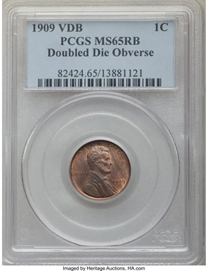 image for: 1909 1C VDB DDO MS65 Red and Brown PCGS. PCGS Population: (15/1). NGC Census: (7/2). CDN: $600 Whsle. Bid for problem-free ...