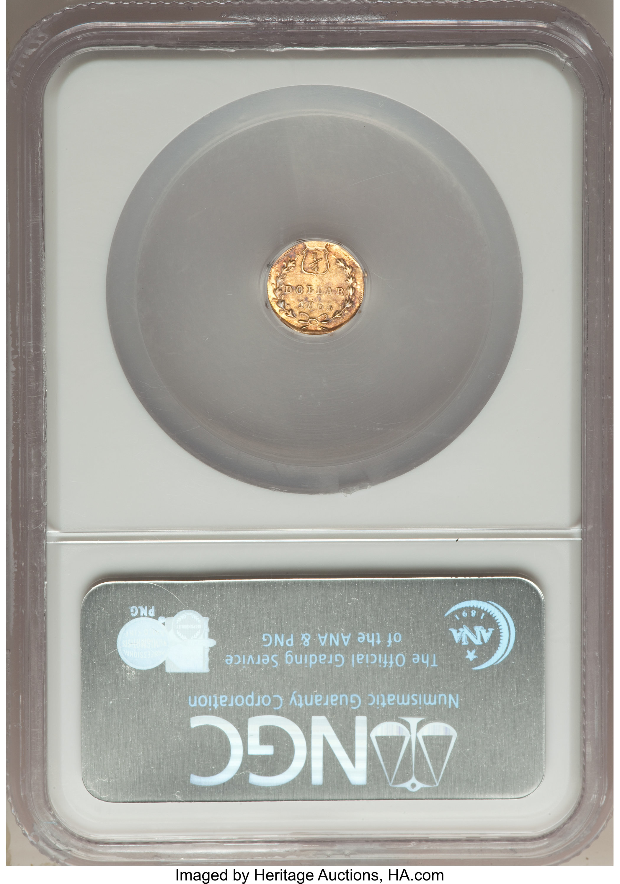 image for: 1866 25C Liberty Head Octagonal 25 Cents, BG-738, R.7, AU58 NGC. NGC Census: (1/2). PCGS Population: (2/6).  From The...