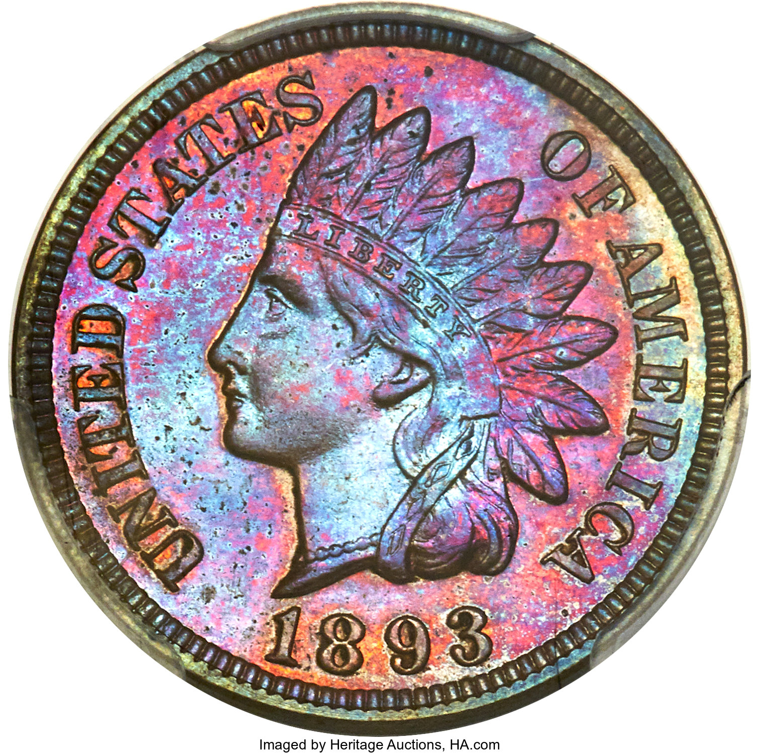 image for: 1893 1C PR65 Brown PCGS. PCGS Population: (12/13). NGC Census: (9/12). PR65. Mintage 2,195. ...