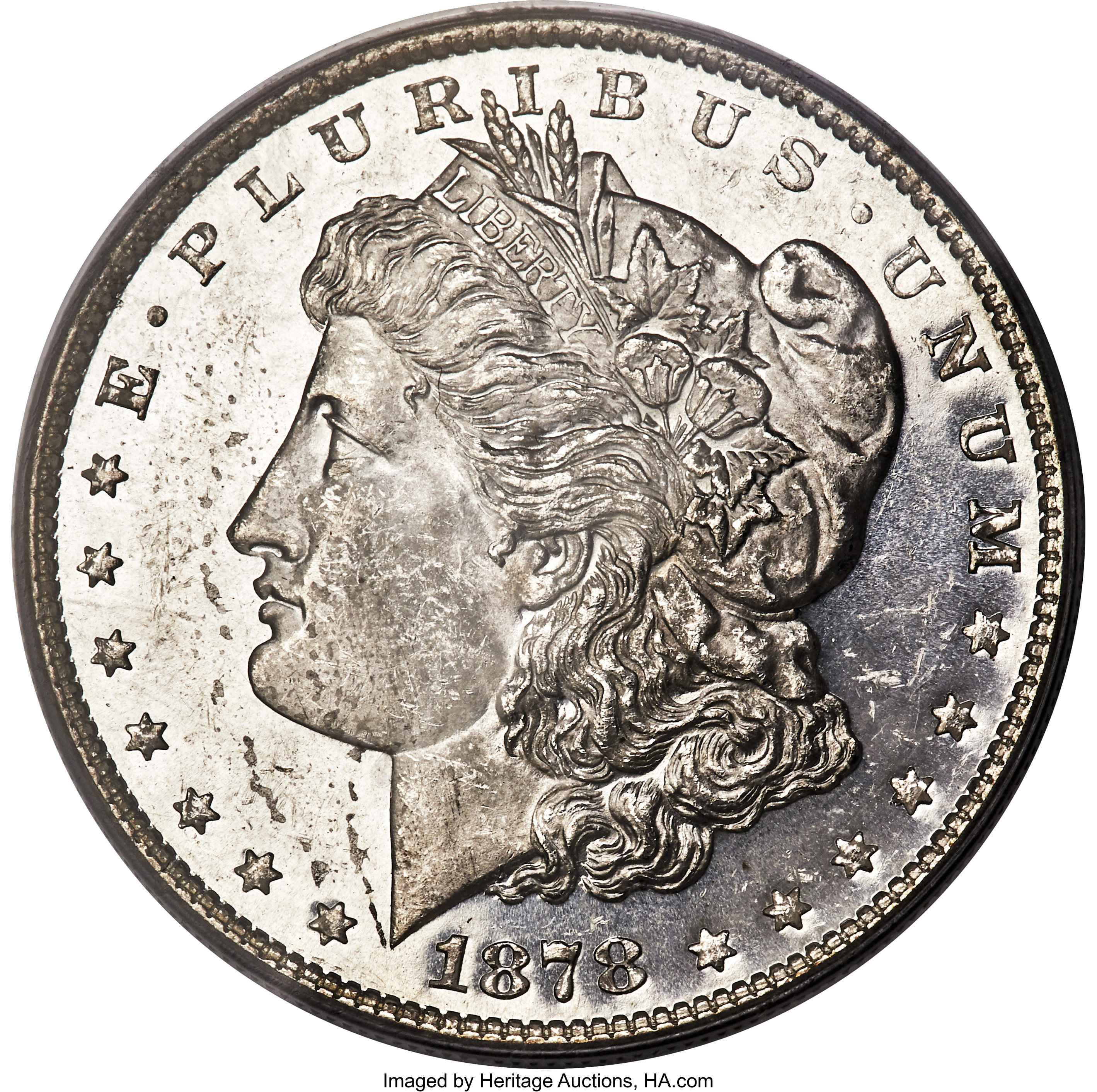 image for: 1878 7TF $1 Reverse of 1879 MS63 Prooflike PCGS. PCGS Population: (95/53). NGC Census: (72/23). CDN: $440 Whsle. Bid for pr...