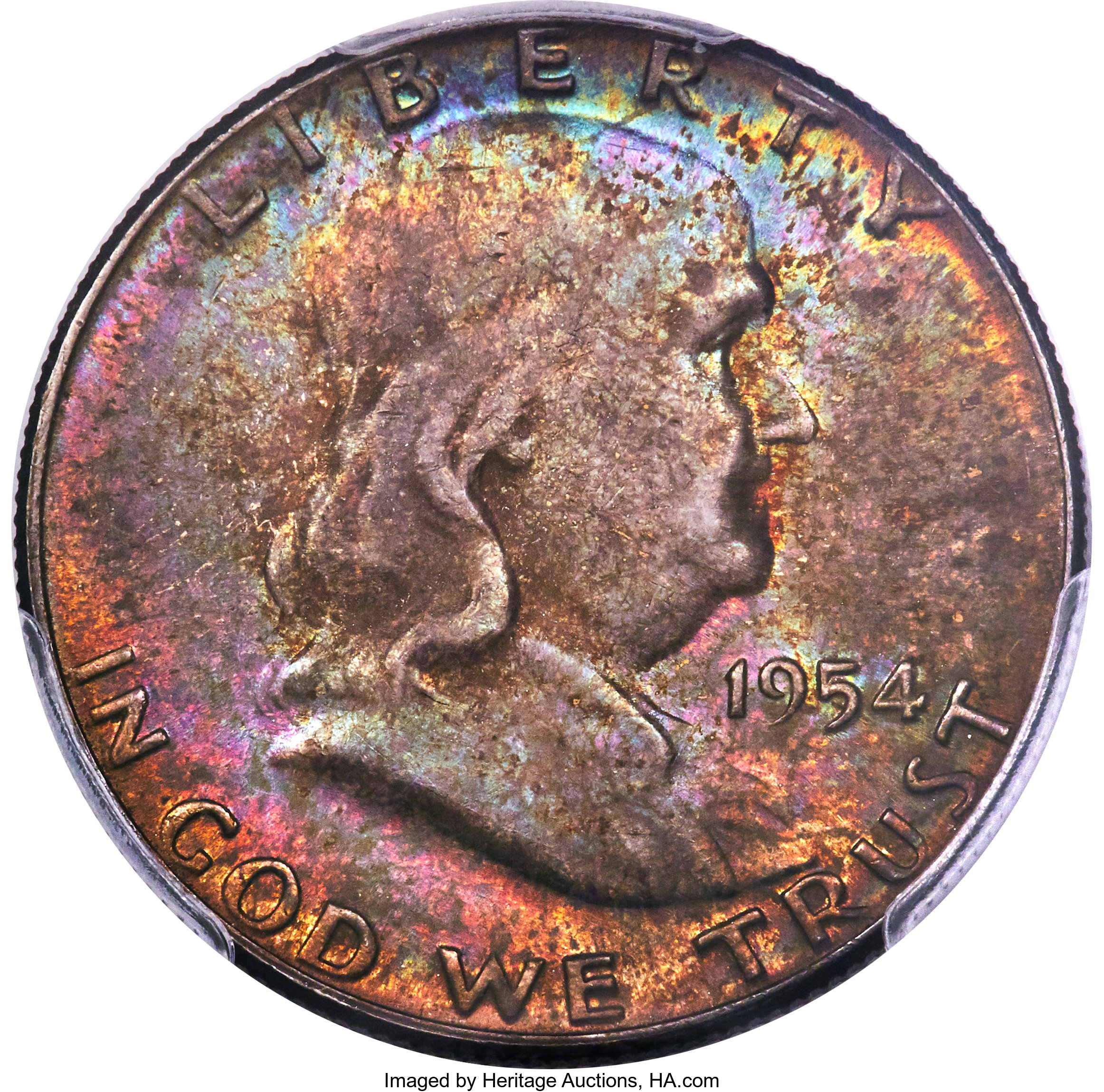 image for: 1954 50C MS64 PCGS. PCGS Population: (2783/1119). NGC Census: (2218/1424). CDN: $16 Whsle. Bid for problem-free NGC/PCGS MS...