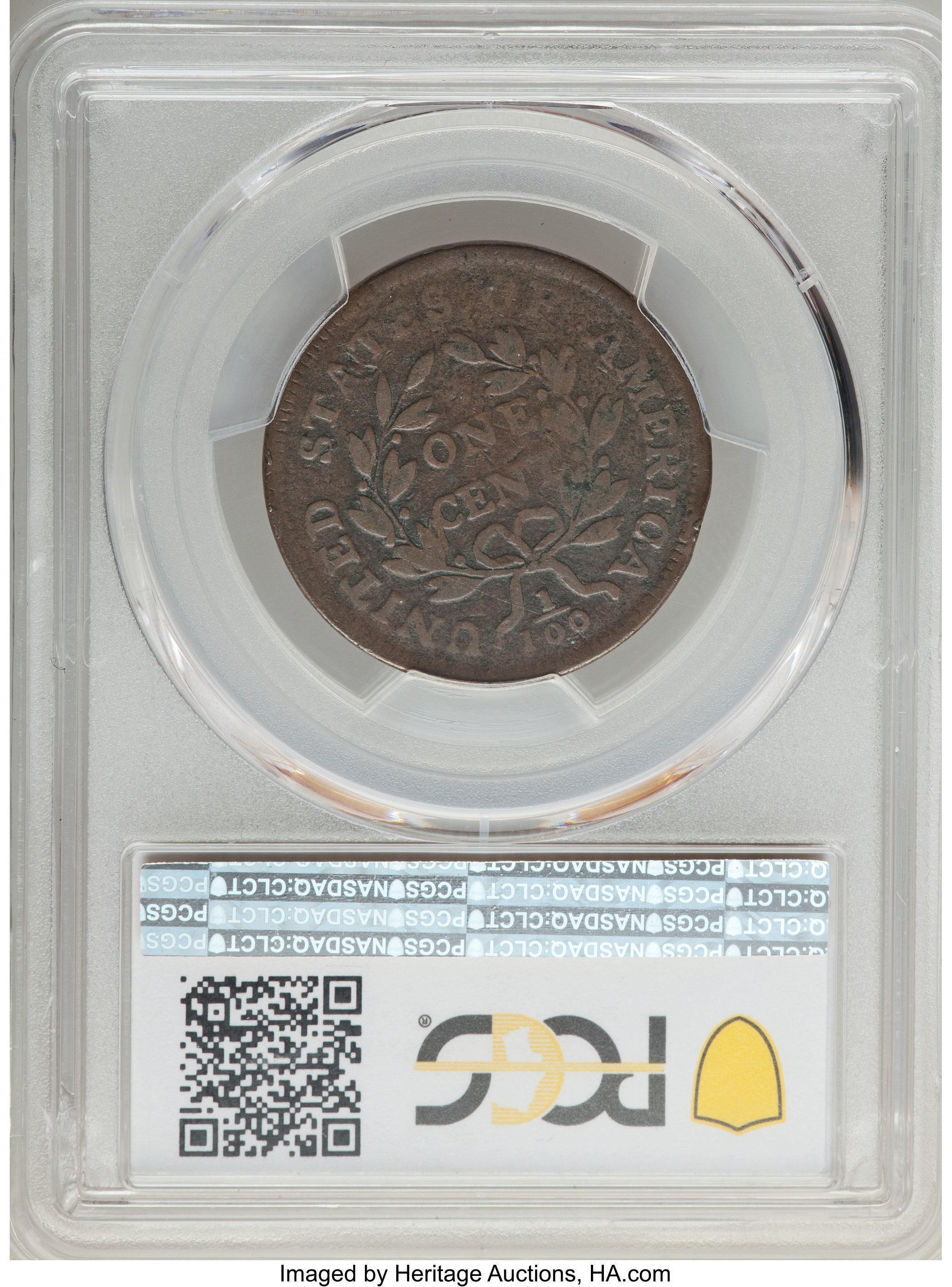 image for: 1797 1C Reverse of 1797, No Stems, S-132, B-28, High R.5, Good 6 PCGS. PCGS Population: (1/0). NGC Census: (0/5). Good 6 . ...