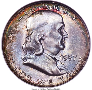 image for: 1957-D 50C MS66 NGC. NGC Census: (290/6). PCGS Population: (216/6). CDN: $75 Whsle. Bid for problem-free NGC/PCGS MS66. Min...