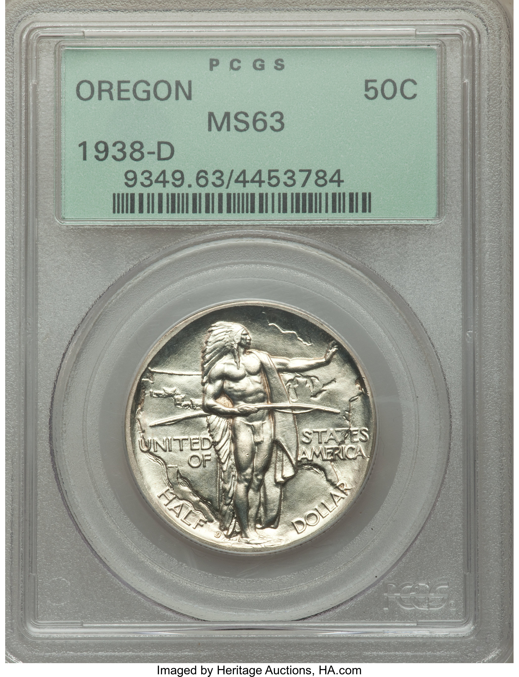 1938-D 50c Oregon Trail AU58 thumbnail 8
