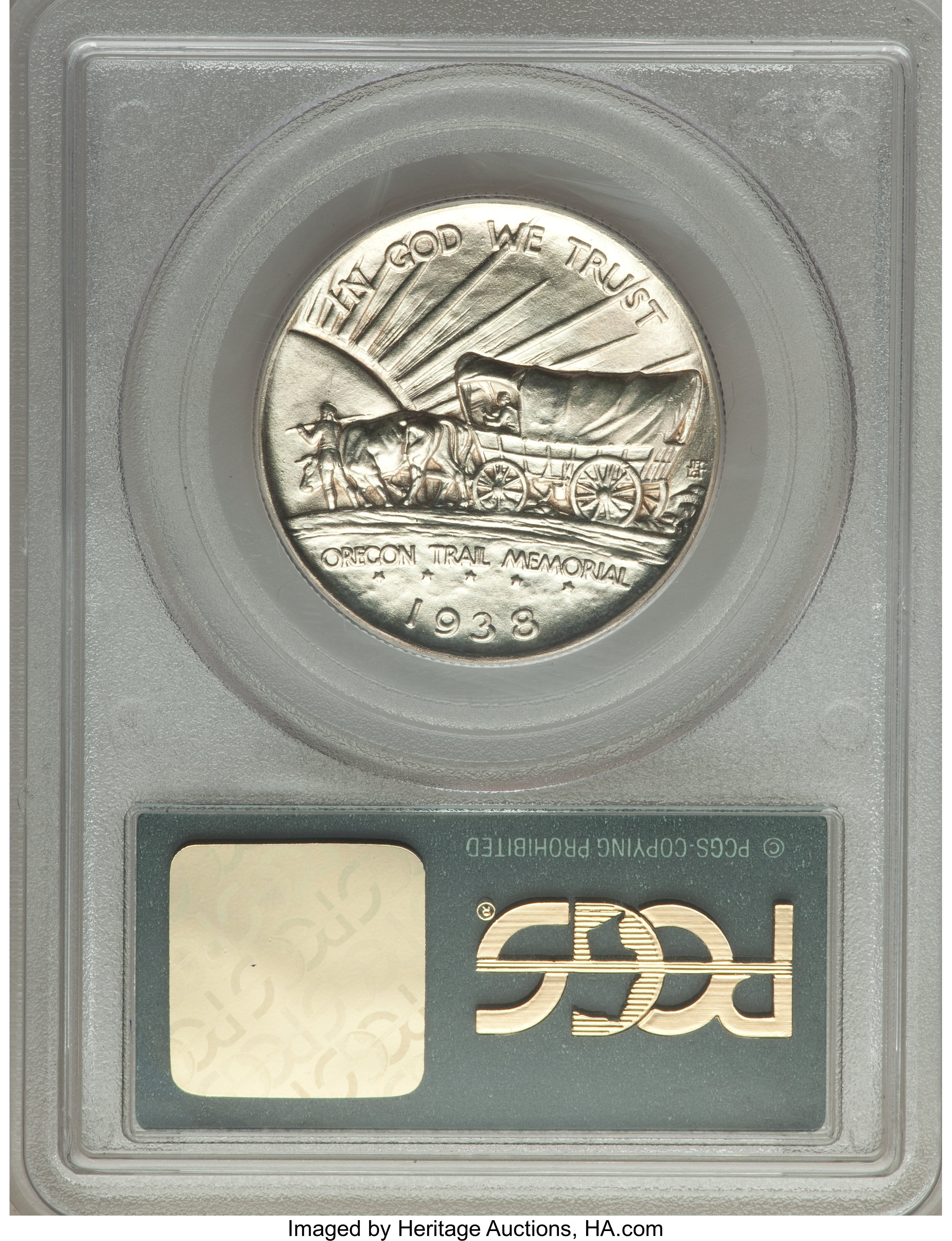 1938-D 50c Oregon Trail AU58 thumbnail 9
