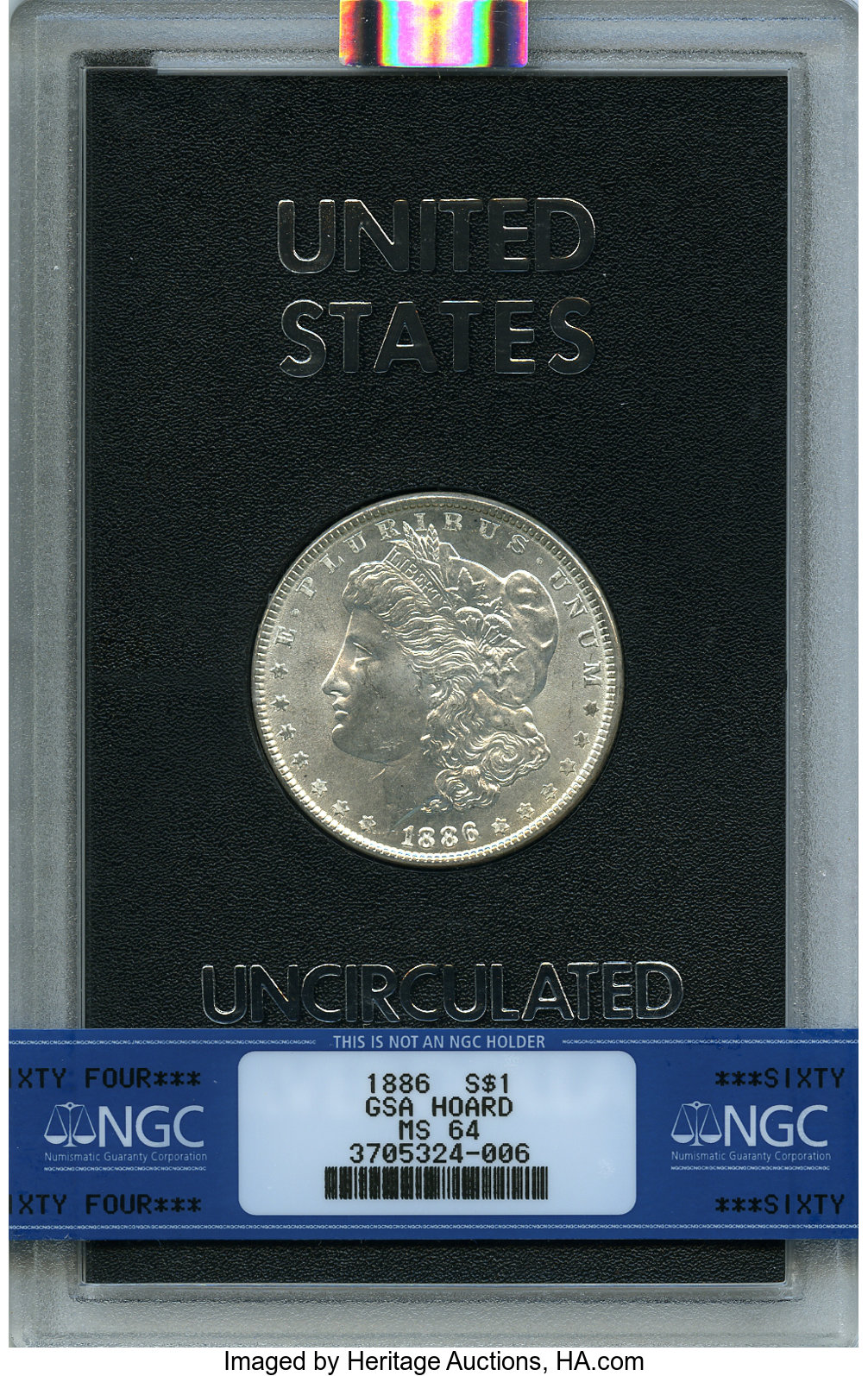image for: 1886 $1 GSA Hoard MS64 NGC. NGC Census: (0/0). PCGS Population: (1/0). MS64. ...