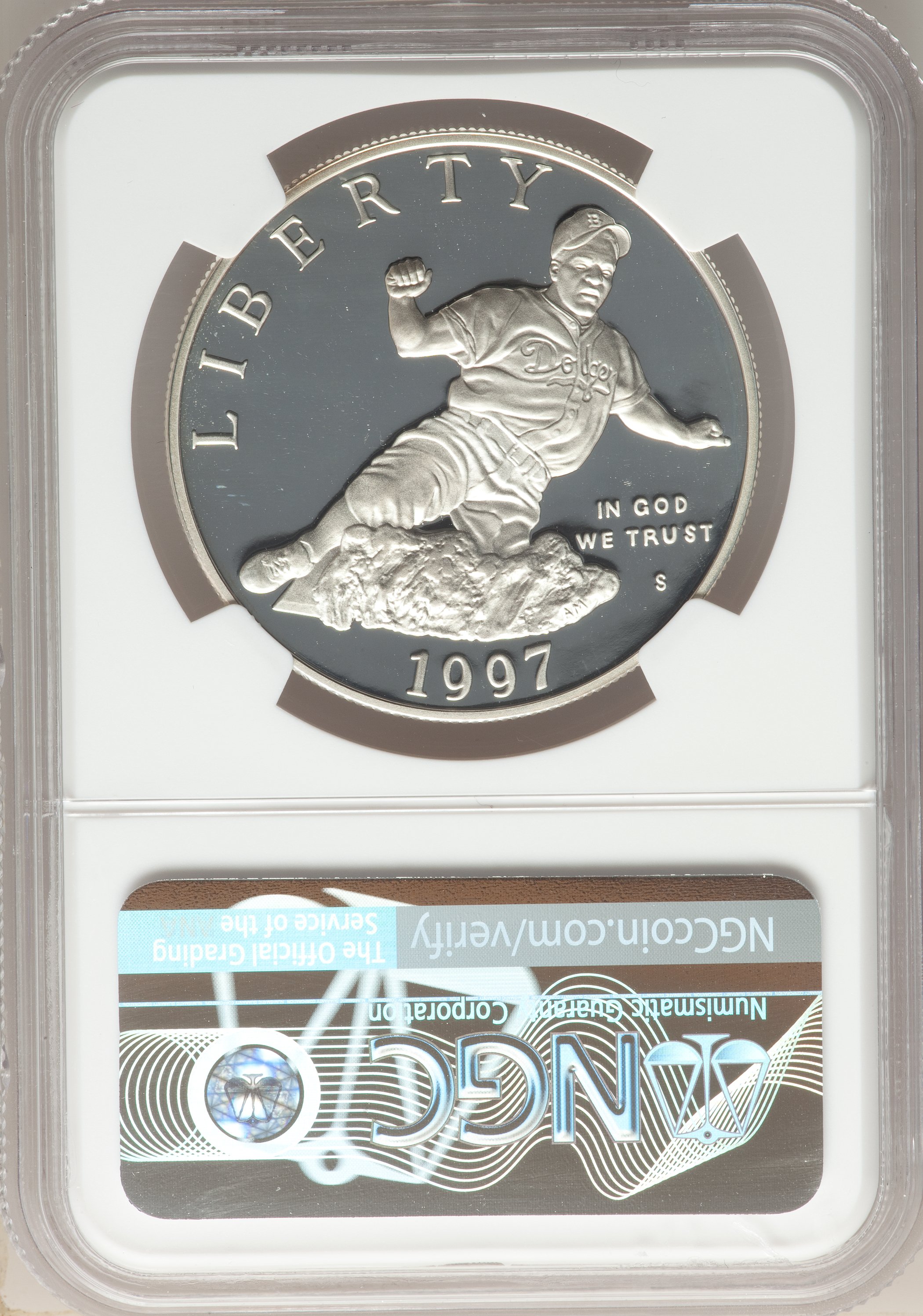 1997-S S$1 Jackie Robinson PR DCAM PR69 DCAM thumbnail 2