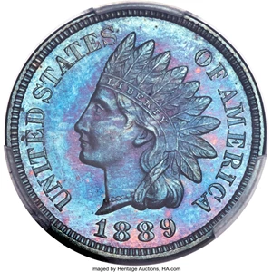 image for: 1889 1C PR64 Brown PCGS. PCGS Population: (86/78). NGC Census: (58/72). PR64. Mintage 3,336. ...