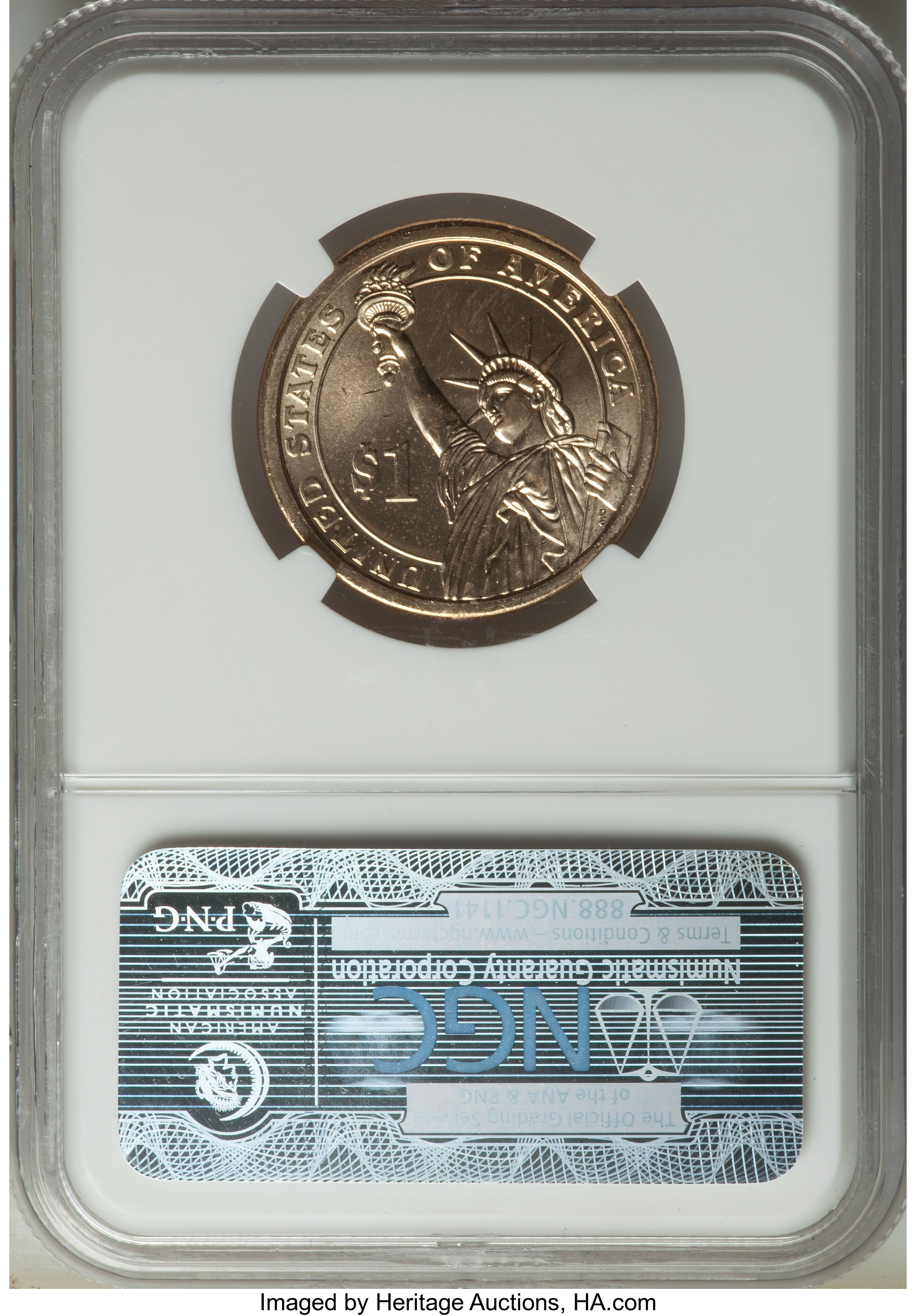 image for: (2009) $1 Zachary Taylor, Missing Edge Lettering, MS65 NGC. NGC Census: (0/0). PCGS Population: (7/36)....