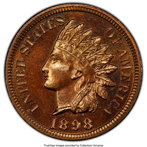 image for: 1898 1C PR65 Red PCGS. CAC. PCGS Population: (31/15). NGC Census: (10/9). CDN: $1,150 Whsle. Bid for NGC/PCGS PR65. Mintage...