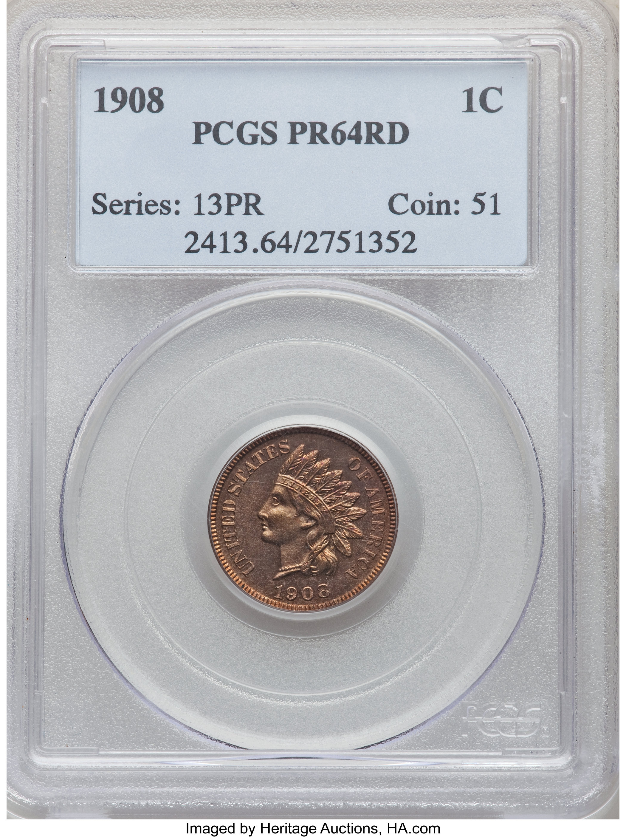 1908 1c PR RD