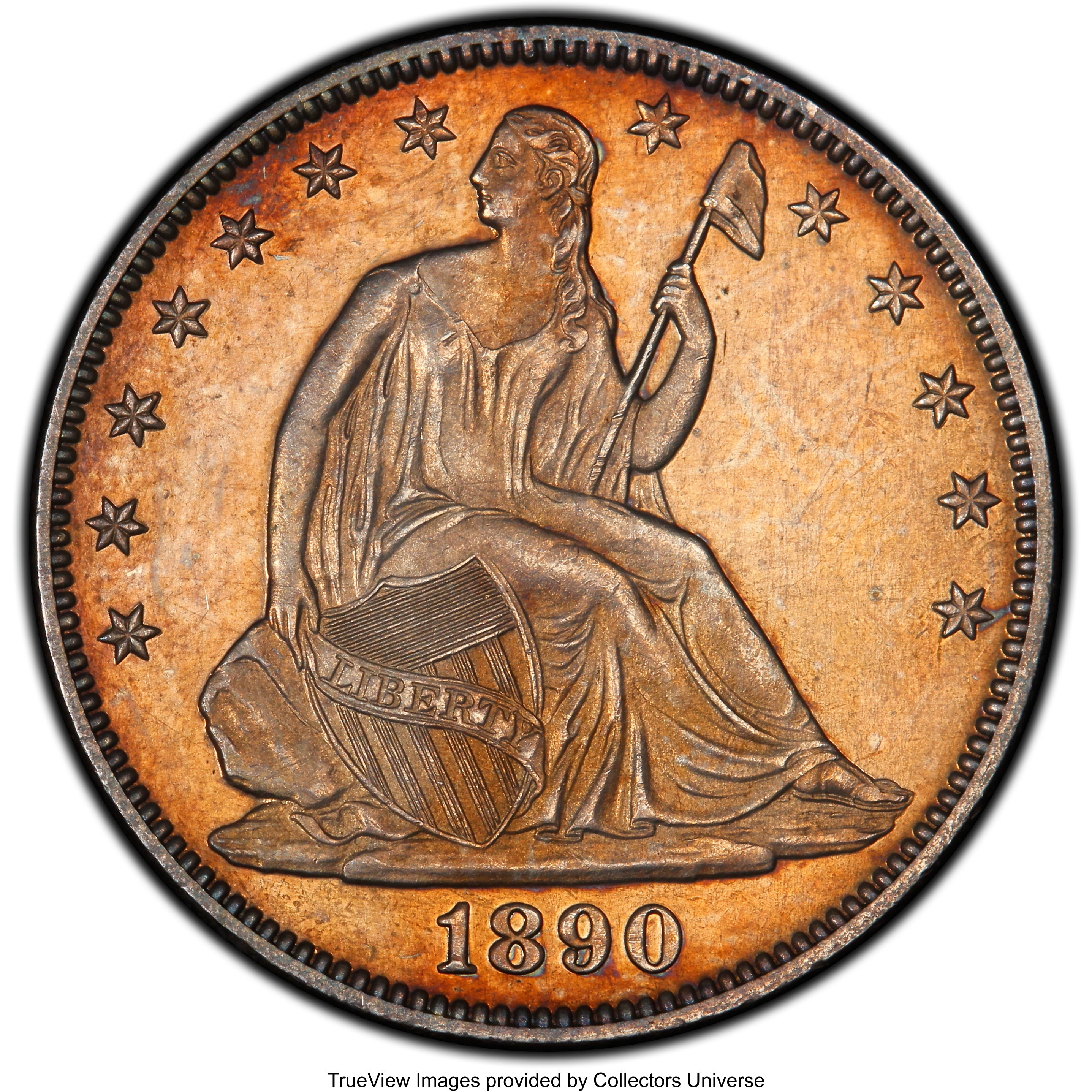 image for: 1890 50C PR61 PCGS. PCGS Population: (12/200). NGC Census: (4/154). PR61. Mintage 590. From The Dick Osburn Collectio...