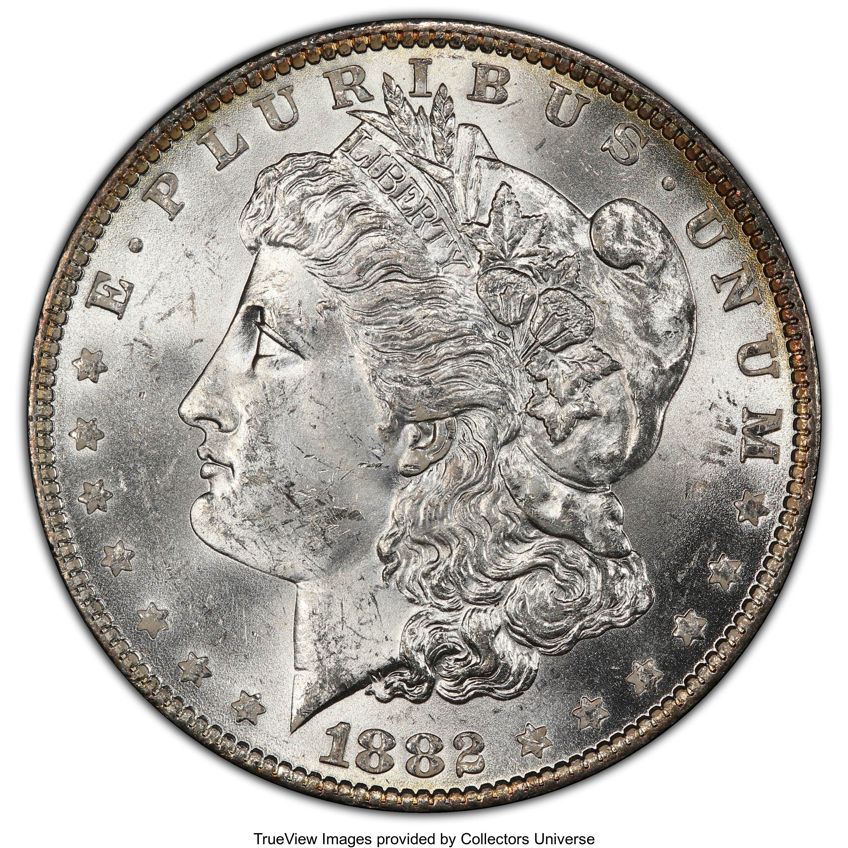 image for: 1882-O/O $1 VAM-7 MS62 PCGS.  A Top 100 Variety. PCGS Population: (120/237 and 2/9+). NGC Census: (201/326 and 0/4+). MS62....