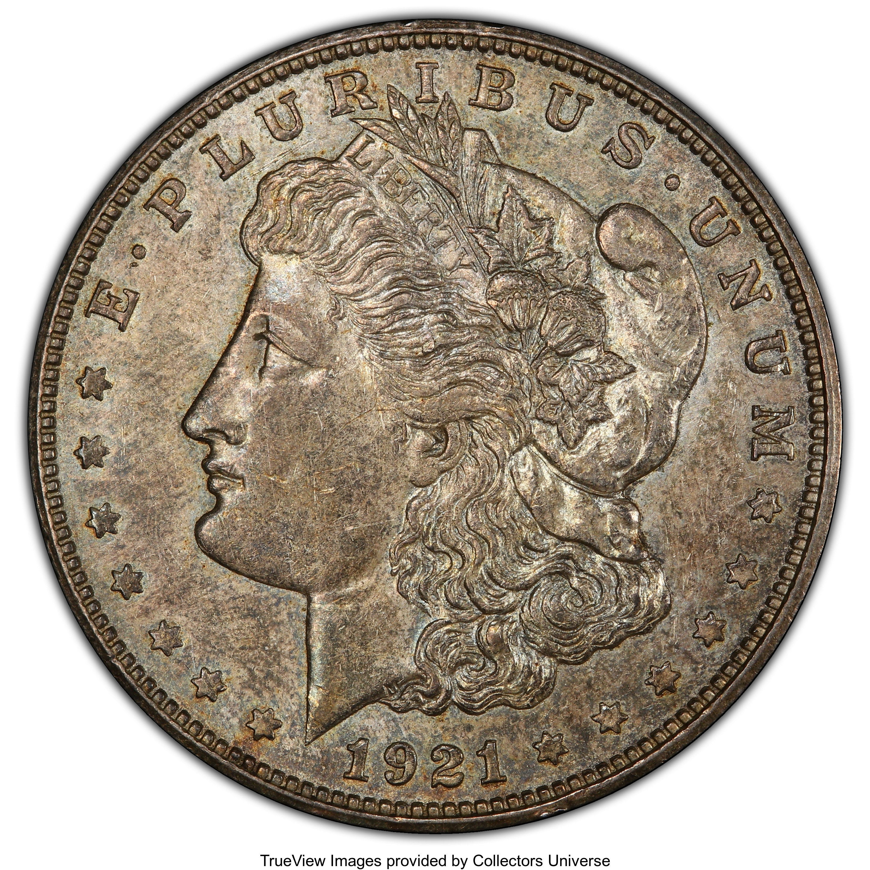 image for: 1921-D $1 TRU_T Variety, VAM-1A, AU53 PCGS.  A Top 100 Variety. PCGS Population: (11/80 and 0/4+). NGC Census: (4/39 and 0/...