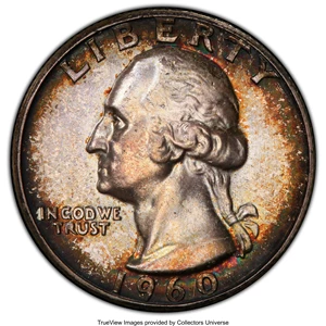 image for: 1960 25C MS66+ PCGS. PCGS Population: (472/28). NGC Census: (637/79). CDN: $35 Whsle. Bid for NGC/PCGS MS66. Mintage 29,100...