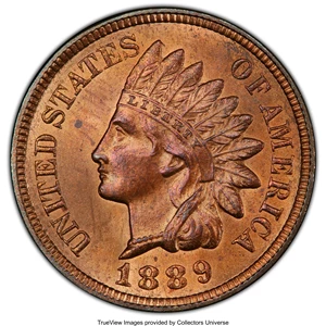 image for: 1889 1C MS65 Red and Brown PCGS. CAC. PCGS Population: (67/21 and 1/0+). NGC Census: (87/5 and 0/0+). CDN: $400 Whsle. Bid ...