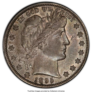 image for: 1895-S 50C AU53 PCGS. PCGS Population: (10/162 and 0/4+). NGC Census: (3/129 and 0/4+). CDN: $360 Whsle. Bid for NGC/PCGS A...