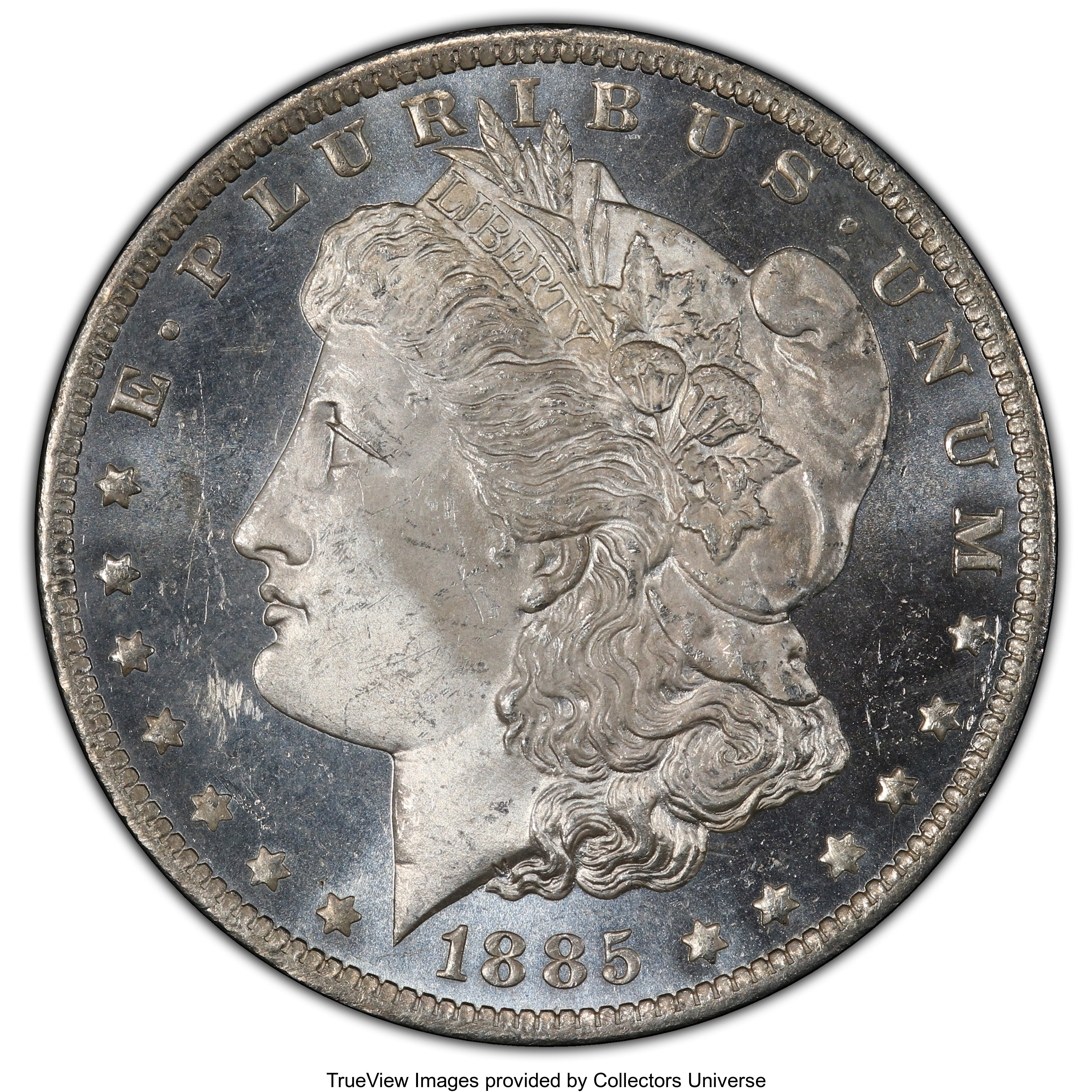 image for: 1885-O $1 MS64 Prooflike PCGS. CAC. PCGS Population: (755/297). NGC Census: (714/266). CDN: $116 Whsle. Bid for NGC/PCGS MS...