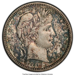 image for: 1904-O 25C MS63 PCGS. PCGS Population: (14/41 and 0/5+). NGC Census: (12/32 and 0/0+). CDN: $1,100 Whsle. Bid for NGC/PCGS ...