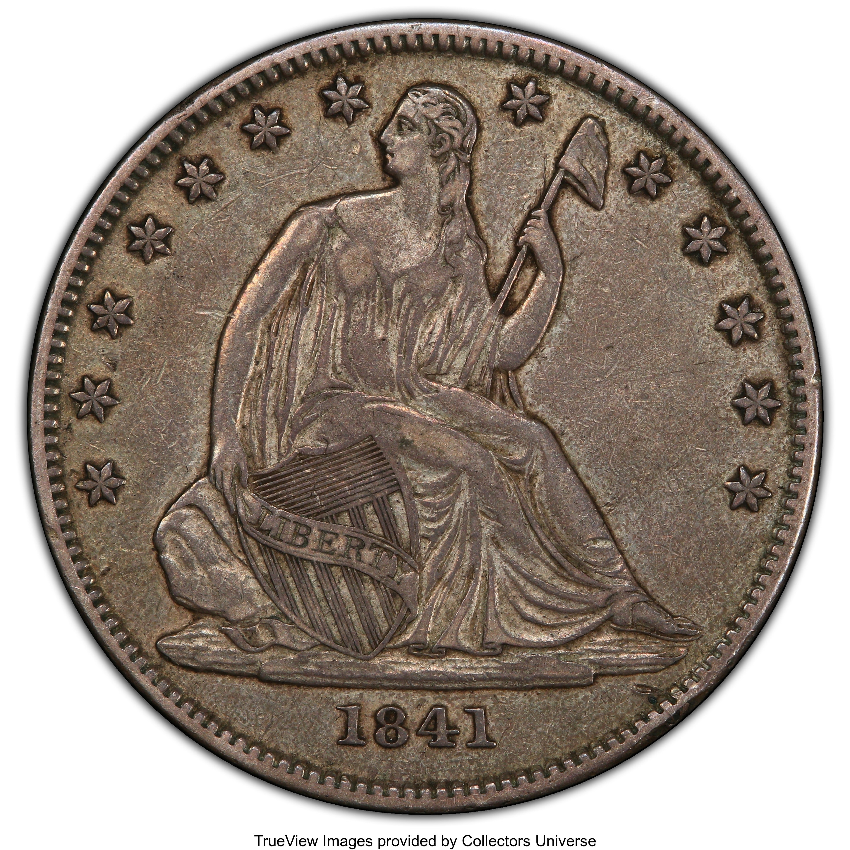 image for: 1841-O 50C XF40 PCGS. CAC. PCGS Population: (41/151 and 0/3+). NGC Census: (9/99 and 0/1+). CDN: $225 Whsle. Bid for NGC/PC...