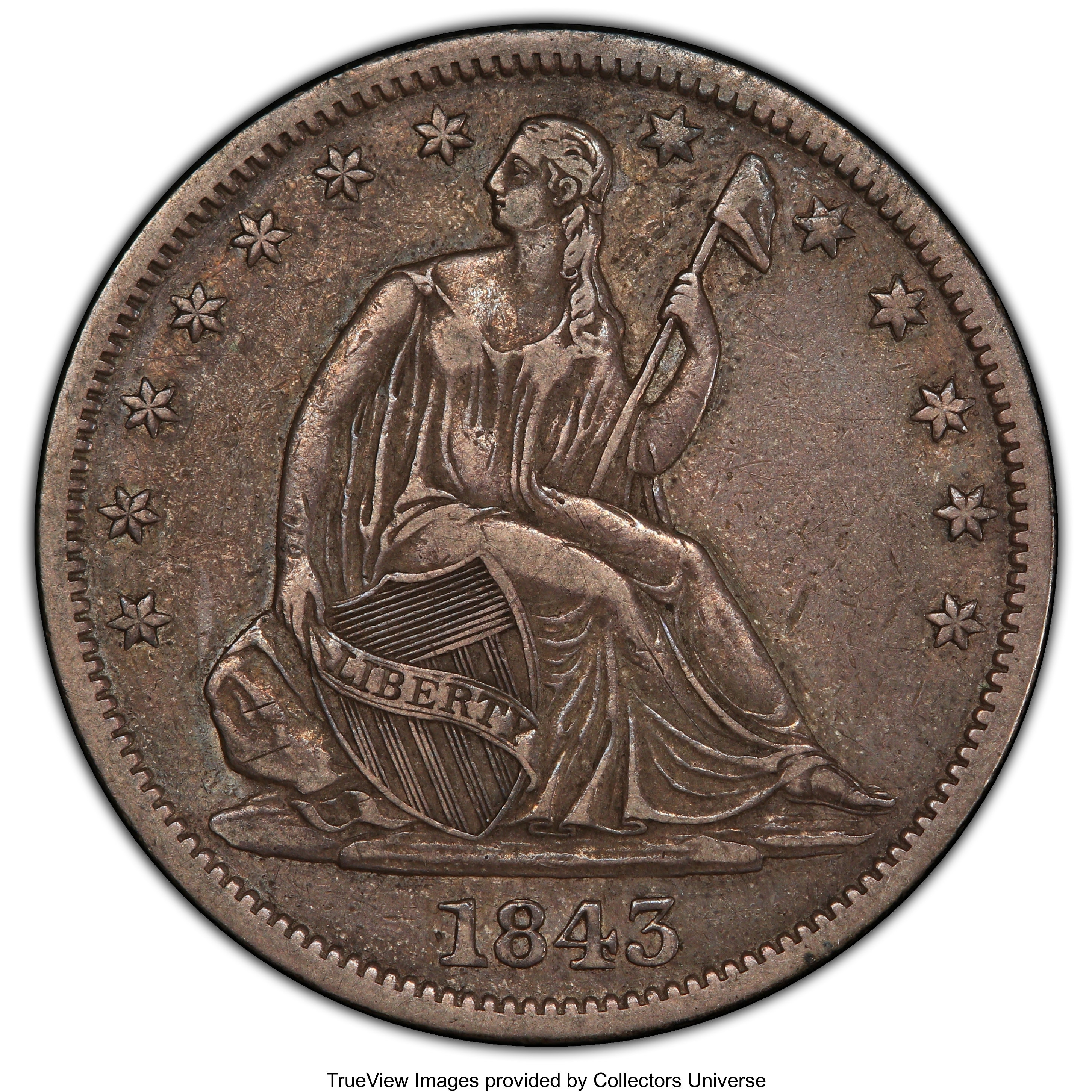 image for: 1843-O 50C XF40 PCGS. PCGS Population: (43/157 and 0/3+). NGC Census: (9/100 and 0/2+). CDN: $180 Whsle. Bid for NGC/PCGS X...