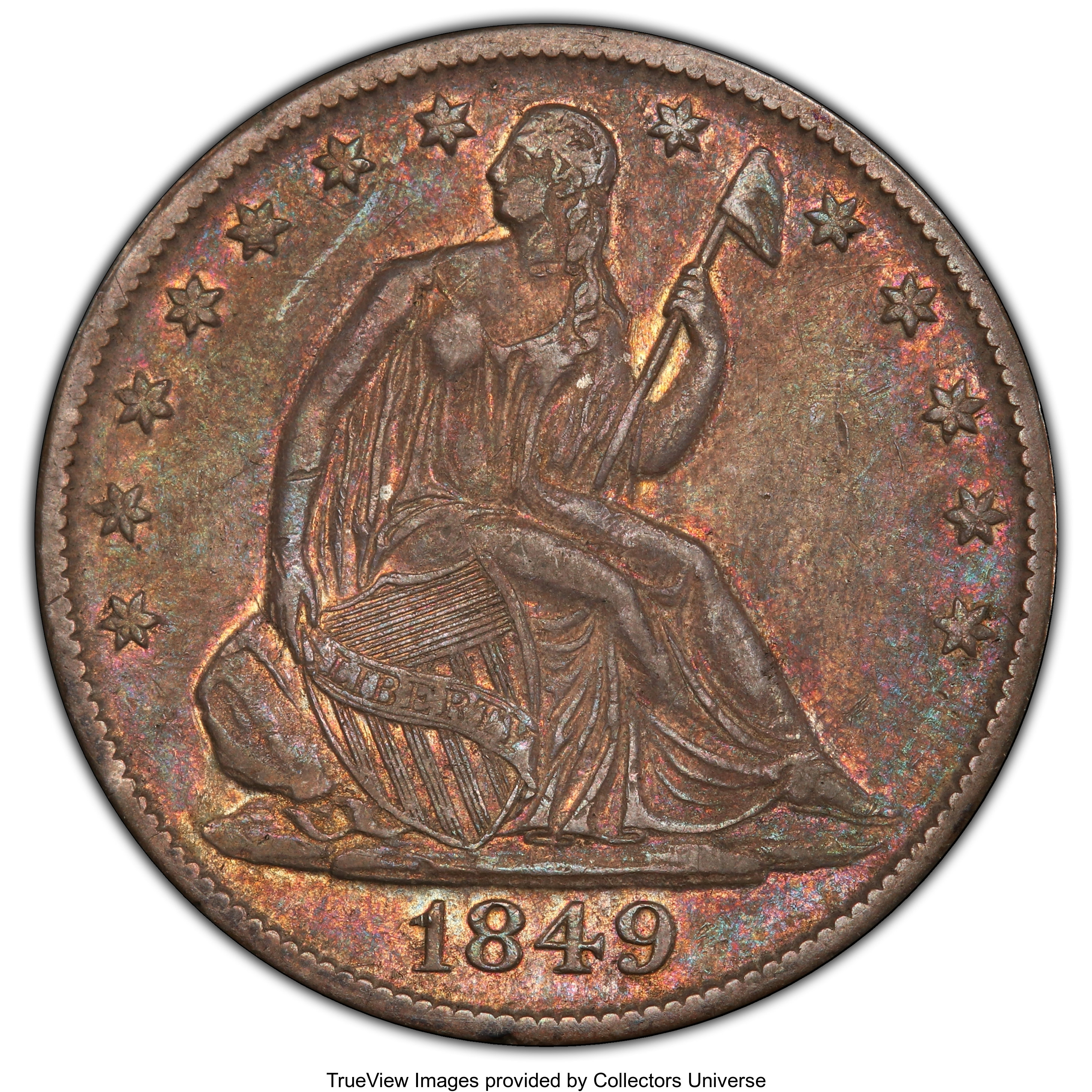 image for: 1849-O 50C XF40 PCGS. PCGS Population: (26/124 and 0/1+). NGC Census: (3/71 and 0/0+). CDN: $285 Whsle. Bid for NGC/PCGS XF...