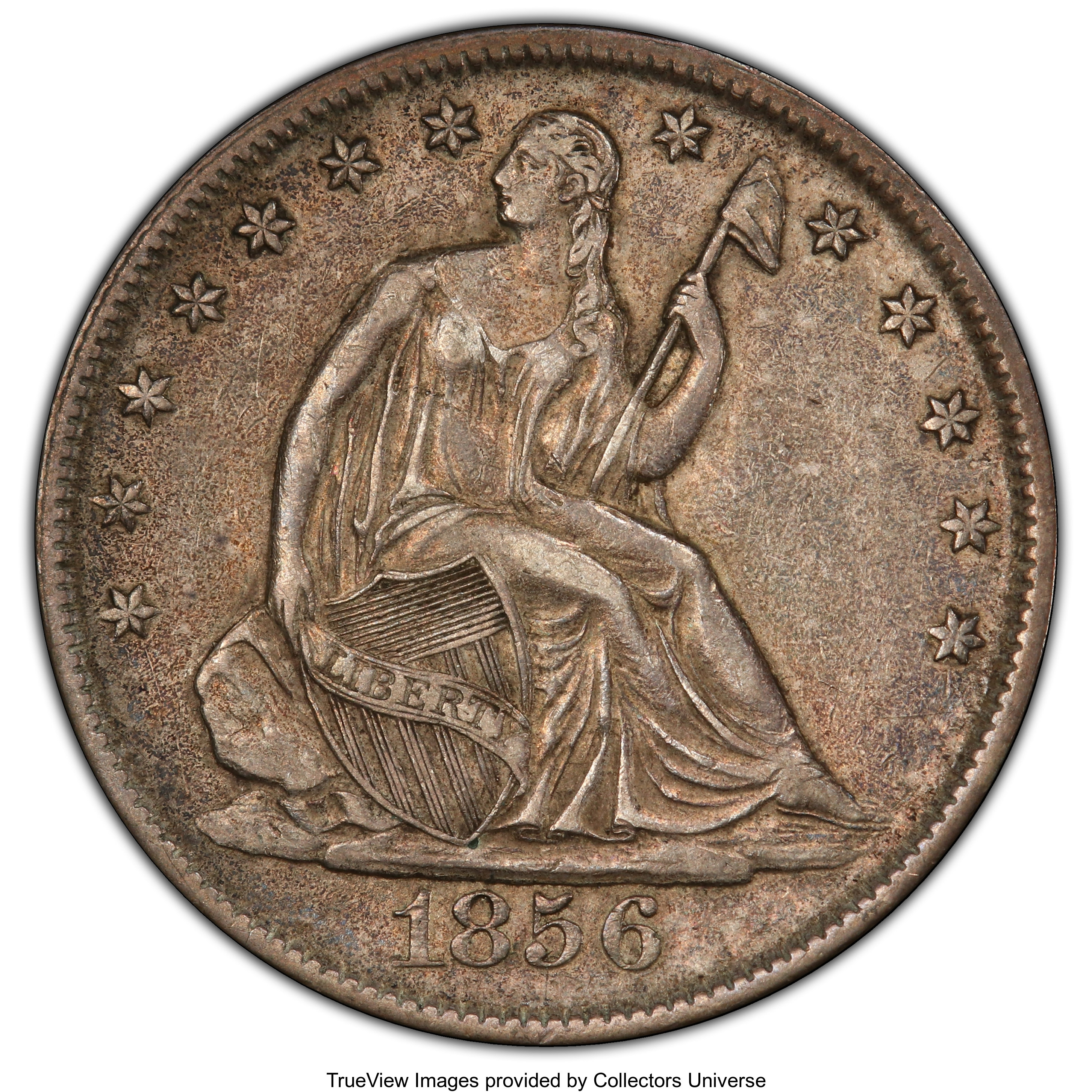 image for: 1856 50C XF45 PCGS. CAC. PCGS Population: (44/139 and 0/2+). NGC Census: (19/91 and 0/0+). CDN: $145 Whsle. Bid for NGC/PCG...