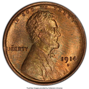 image for: 1914-D 1C MS64 Red PCGS. PCGS Population: (135/70). NGC Census: (30/22). CDN: $4,800 Whsle. Bid for NGC/PCGS MS64. Mintage ...