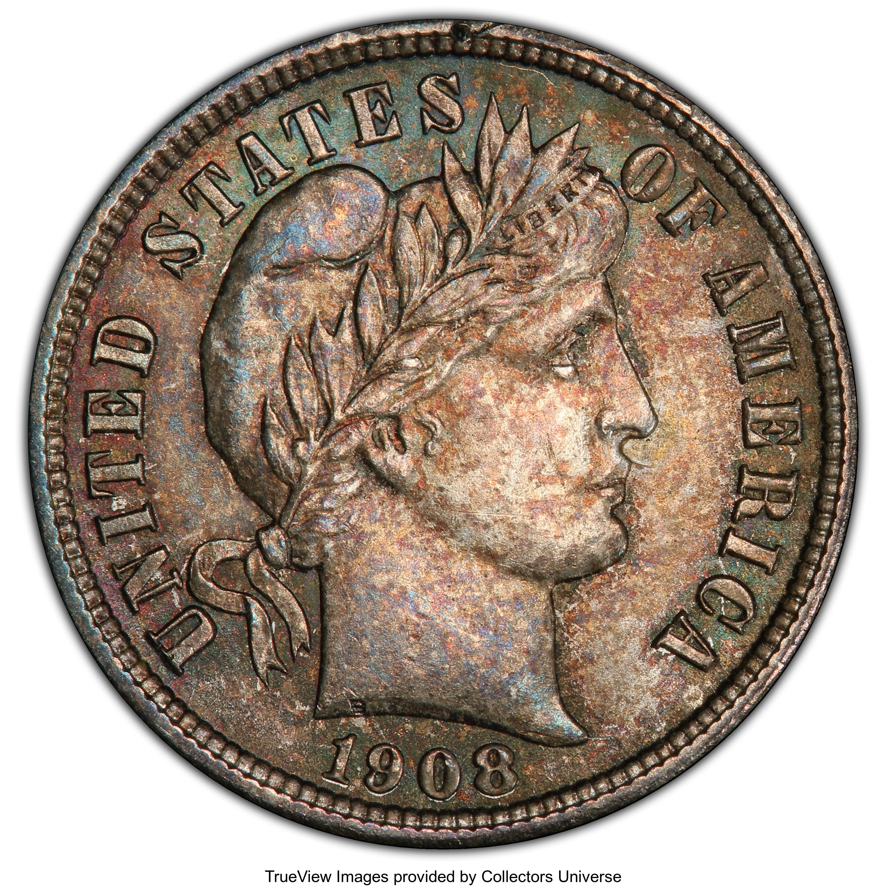 image for: 1908-D 10C MS64 PCGS. PCGS Population: (42/32 and 0/5+). NGC Census: (31/31 and 1/0+). CDN: $250 Whsle. Bid for NGC/PCGS MS...