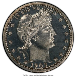 image for: 1903 25C PR62 PCGS. PCGS Population: (29/208 and 0/3+). NGC Census: (12/197 and 0/3+). CDN: $420 Whsle. Bid for NGC/PCGS PR...