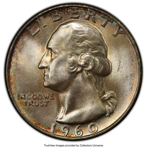 image for: 1960-D 25C MS66 PCGS. PCGS Population: (567/22). NGC Census: (396/22). CDN: $38 Whsle. Bid for NGC/PCGS MS66. Mintage 63,00...
