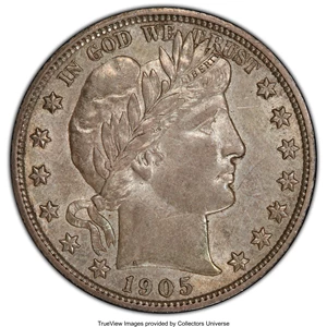 image for: 1905 50C AU53 PCGS. PCGS Population: (10/154 and 0/13+). NGC Census: (3/77 and 0/1+). CDN: $390 Whsle. Bid for NGC/PCGS AU5...