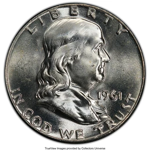 image for: 1961-D 50C MS65 Full Bell Lines PCGS. PCGS Population: (379/33 and 18/2+). NGC Census: (135/8 and 2/0+). CDN: $370 Whsle. B...