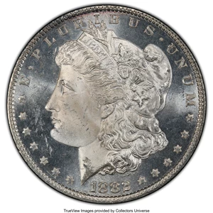 image for: 1882 $1 MS64 Prooflike PCGS. PCGS Population: (120/41). NGC Census: (93/19). CDN: $280 Whsle. Bid for NGC/PCGS MS64. Mintag...