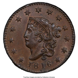 image for: 1816 1C MS63 Brown PCGS. CAC. PCGS Population: (86/37). NGC Census: (27/31). CDN: $800 Whsle. Bid for NGC/PCGS MS63. Mintag...