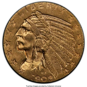 image for: 1909 $5 MS63 PCGS. PCGS Population: (977/570). NGC Census: (850/447). CDN: $950 Whsle. Bid for NGC/PCGS MS63. Mintage 627,1...
