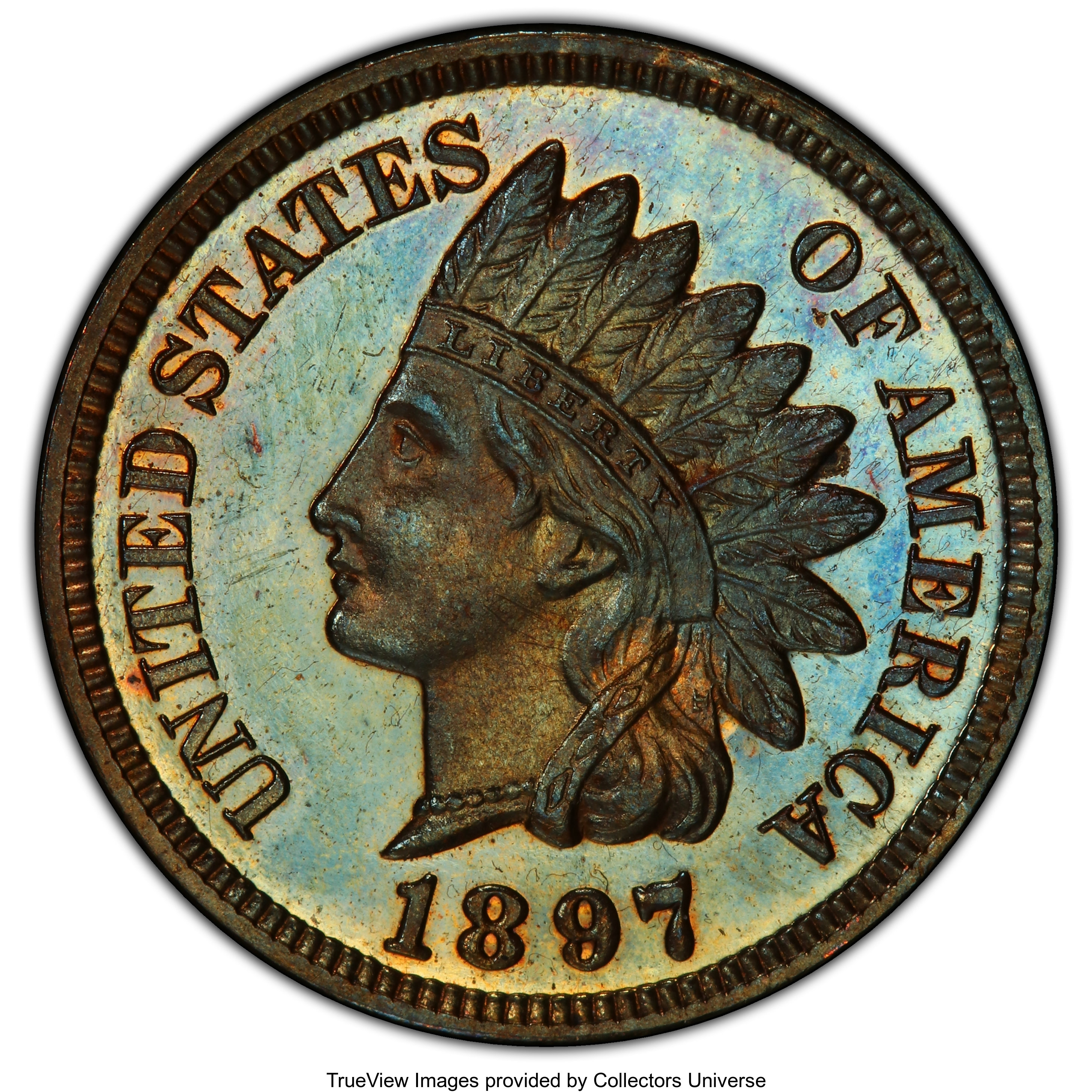 image for: 1897 1C PR65 Brown PCGS. PCGS Population: (33/35). NGC Census: (26/15). CDN: $325 Whsle. Bid for NGC/PCGS PR65. Mintage 1,9...