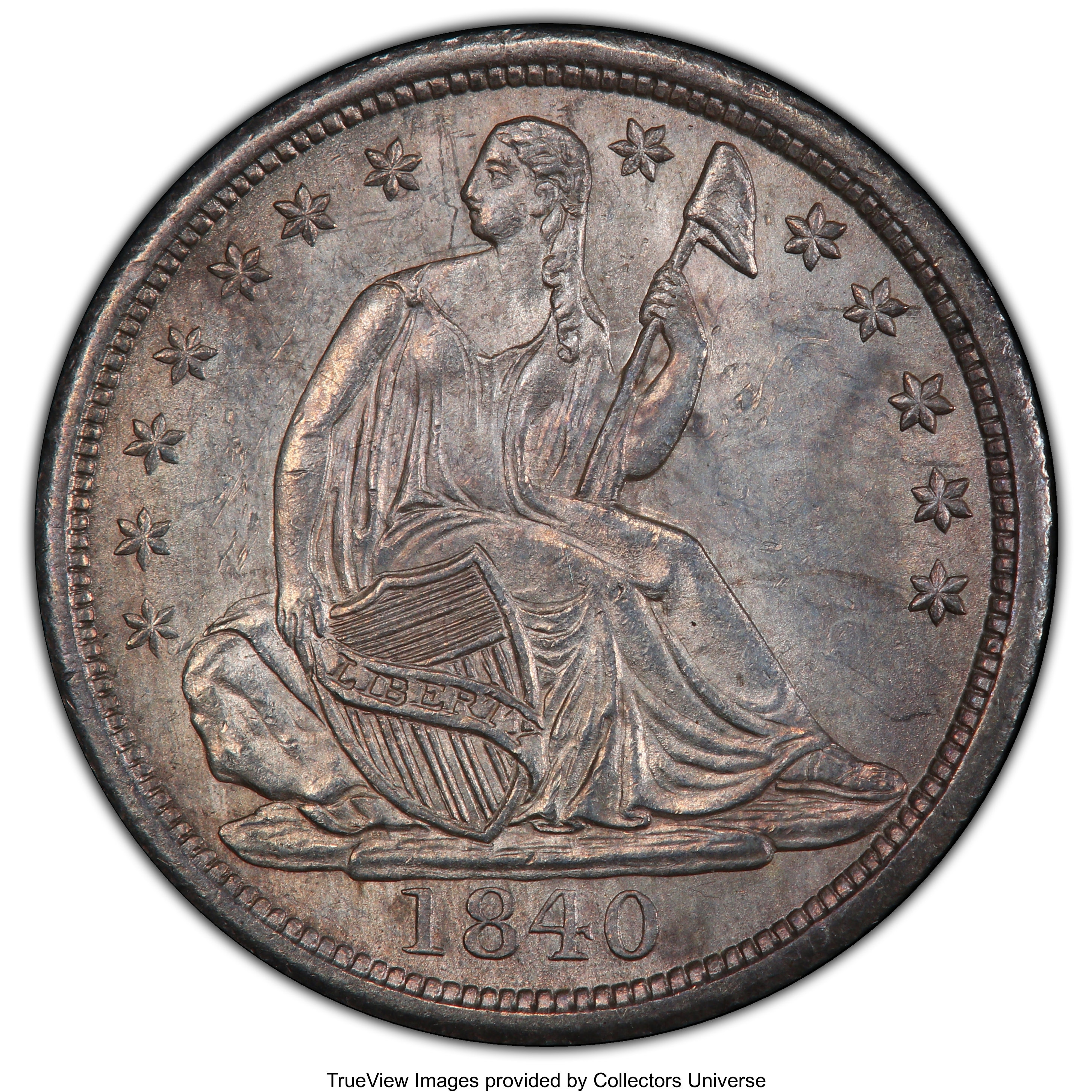 image for: 1840 H10C No Drapery MS64 PCGS. CAC. PCGS Population: (59/42 and 3/12+). NGC Census: (57/46 and 1/2+). CDN: $450 Whsle. Bid...