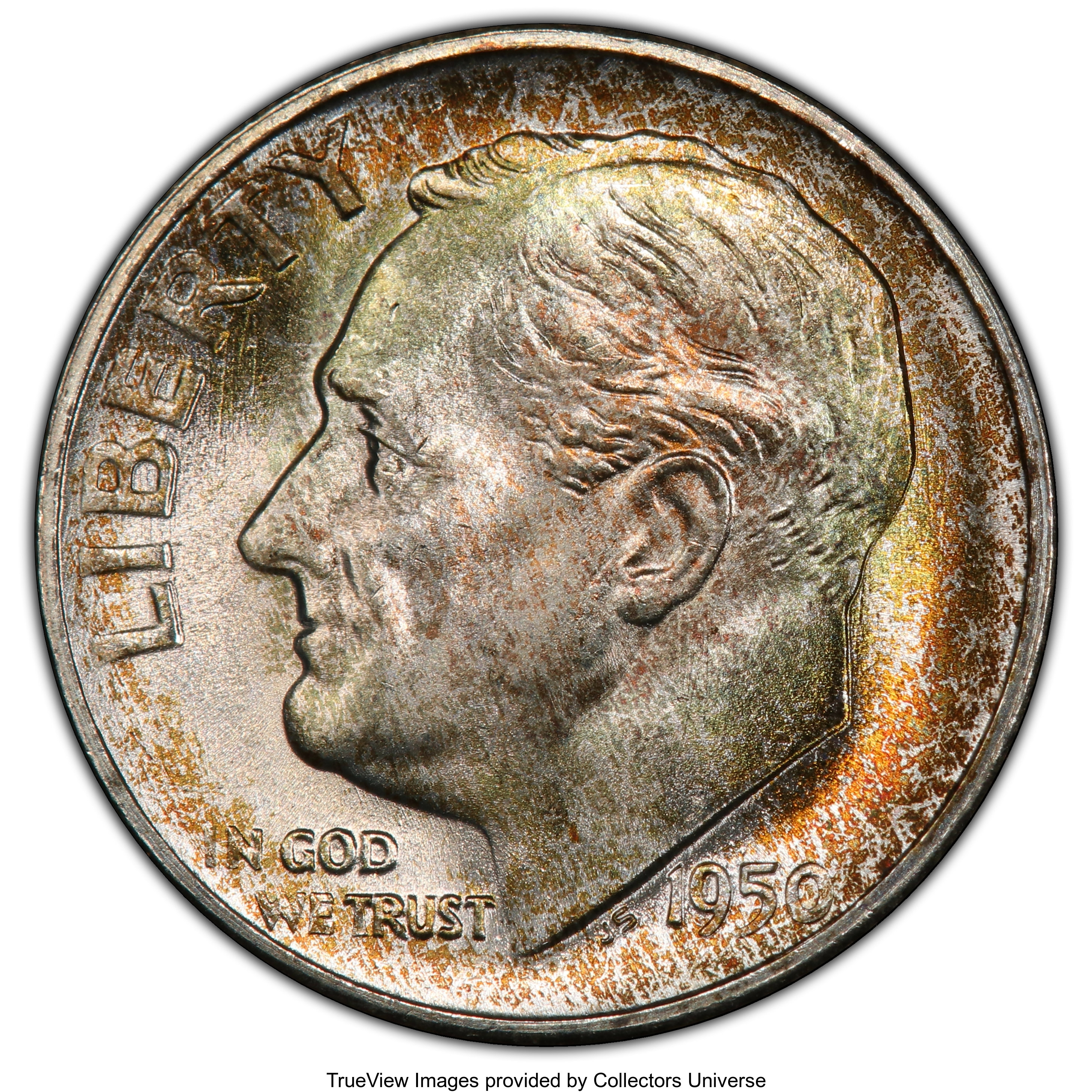 image for: 1950-S 10C MS67+ PCGS. PCGS Population: (275/14 and 39/0+). NGC Census: (625/16 and 8/0+). CDN: $50 Whsle. Bid for NGC/PCGS...