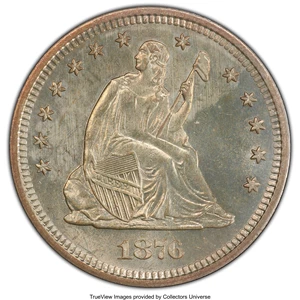 image for: 1876-S 25C MS64 PCGS. PCGS Population: (80/34 and 2/5+). NGC Census: (73/22 and 0/0+). CDN: $575 Whsle. Bid for NGC/PCGS MS...