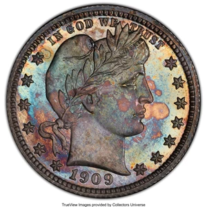 image for: 1909 25C PR65 PCGS. PCGS Population: (30/62 and 1/3+). NGC Census: (38/73 and 0/0+). CDN: $950 Whsle. Bid for NGC/PCGS PR65...