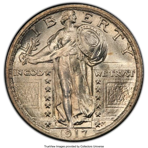 image for: 1917 25C Type Two MS65 PCGS. PCGS Population: (96/31 and 4/1+). NGC Census: (60/29 and 0/0+). CDN: $450 Whsle. Bid for NGC/...