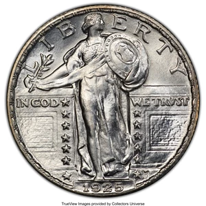 image for: 1925 25C MS63 Full Head PCGS. PCGS Population: (166/553 and 0/14+). NGC Census: (96/334 and 2/5+). CDN: $310 Whsle. Bid for...