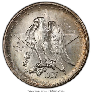 image for: 1937-S 50C Texas MS67 PCGS. CAC. PCGS Population: (145/1 and 16/0+). NGC Census: (105/9 and 5/0+). CDN: $400 Whsle. Bid for...