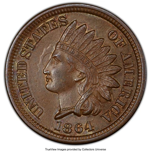image for: 1864 1C Bronze No L MS62 Brown PCGS. PCGS Population: (77/418 and 0/4+). NGC Census: (89/328 and 0/5+). CDN: $105 Whsle. Bi...