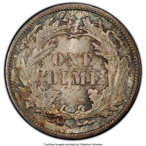 image for: 1890-S 10C MS65 PCGS. PCGS Population: (13/2). NGC Census: (17/8). CDN: $1,050 Whsle. Bid for NGC/PCGS MS65. Mintage 1,423,...