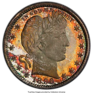 image for: 1896 25C PR66 PCGS. PCGS Population: (31/21 and 1/1+). NGC Census: (32/33 and 0/2+). CDN: $1,250 Whsle. Bid for NGC/PCGS PR...