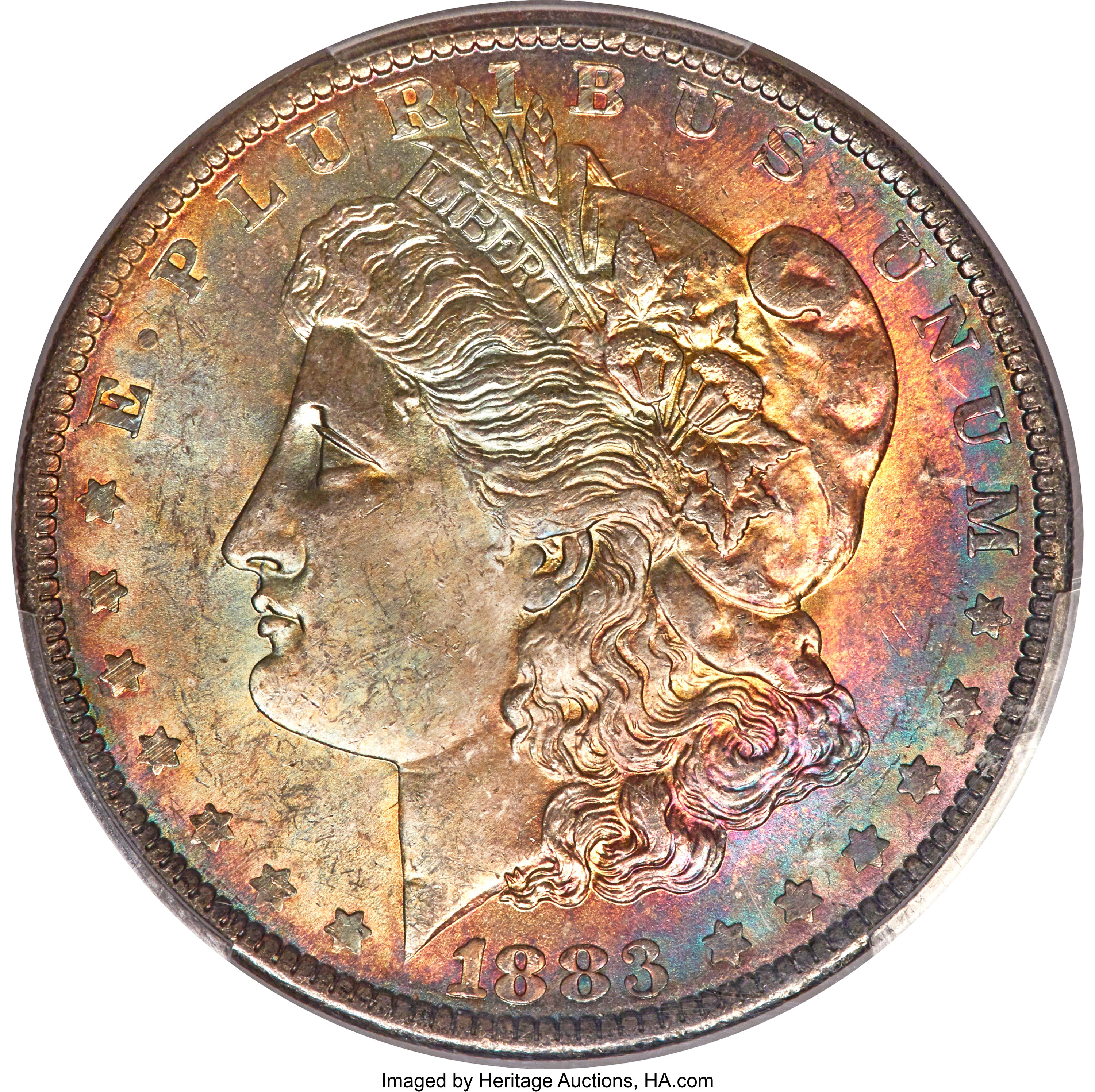 image for: 1883-O $1 Partial E on Reverse, VAM-36A, Hot 50, MS64 PCGS. PCGS Population: (70/30). NGC Census: (0/0). MS64. ...