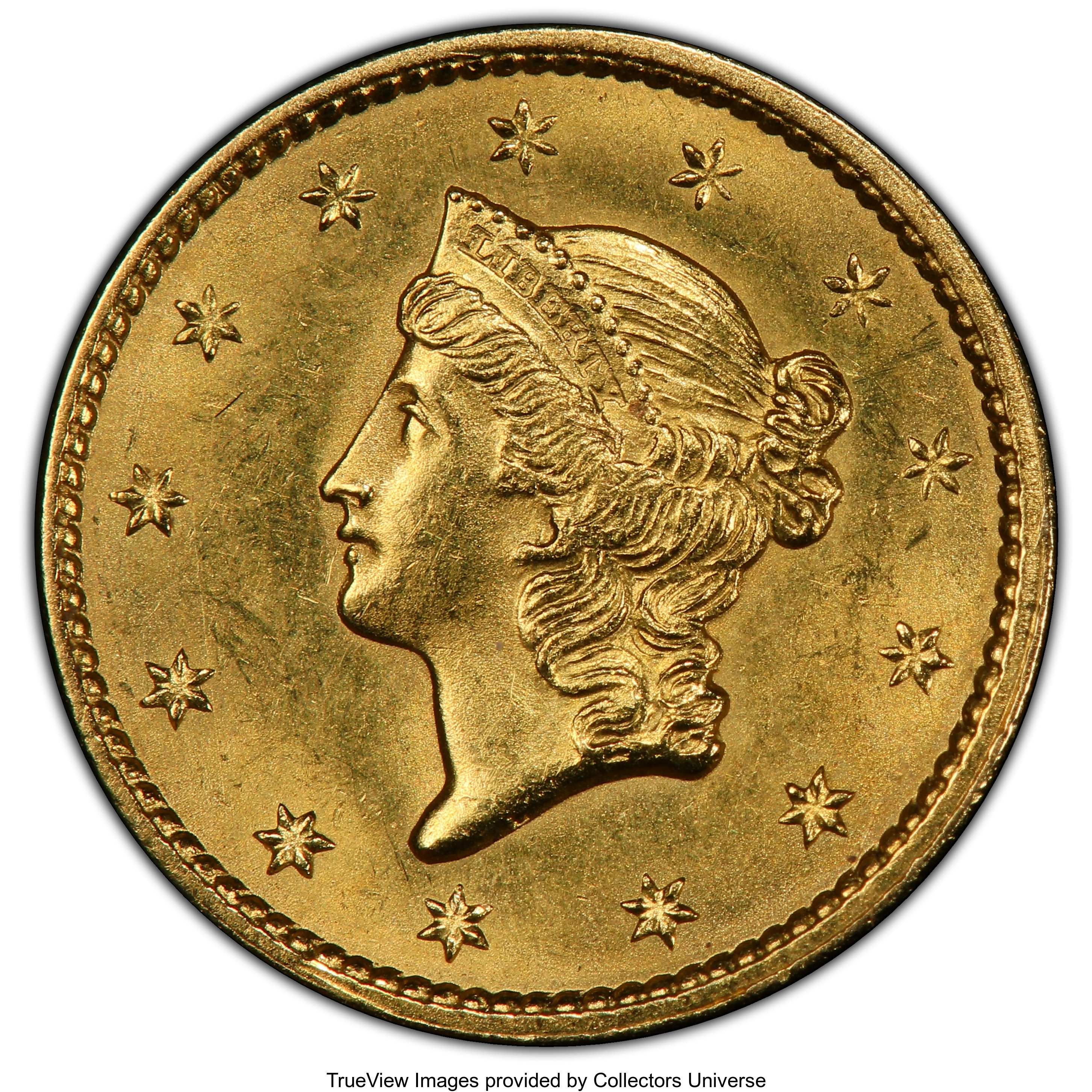 image for: 1849 G$1 Closed Wreath MS64 PCGS. PCGS Population: (54/32). NGC Census: (104/17). CDN: $1,250 Whsle. Bid for NGC/PCGS MS64....