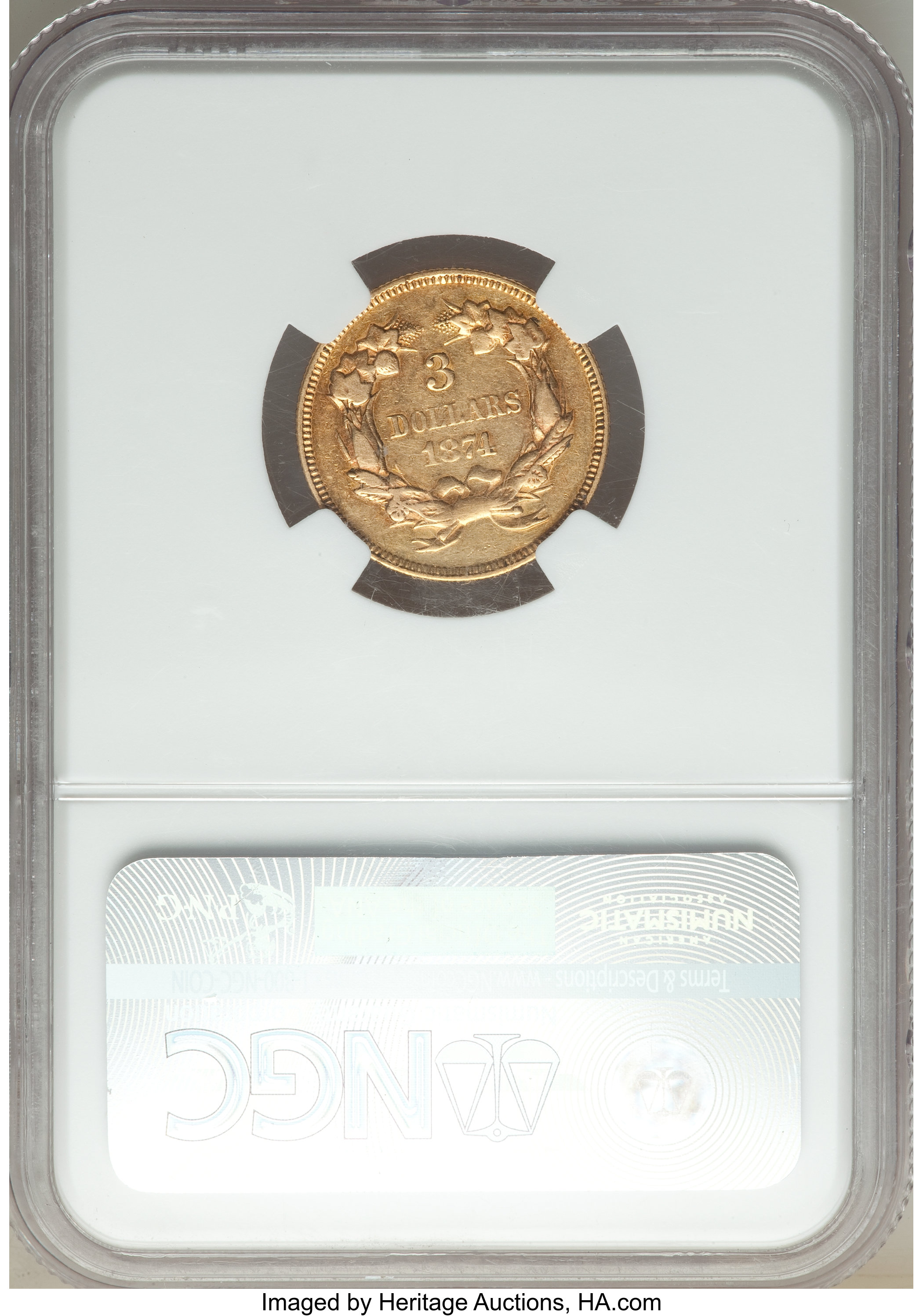1874 $3 VF30 CAC thumbnail 2